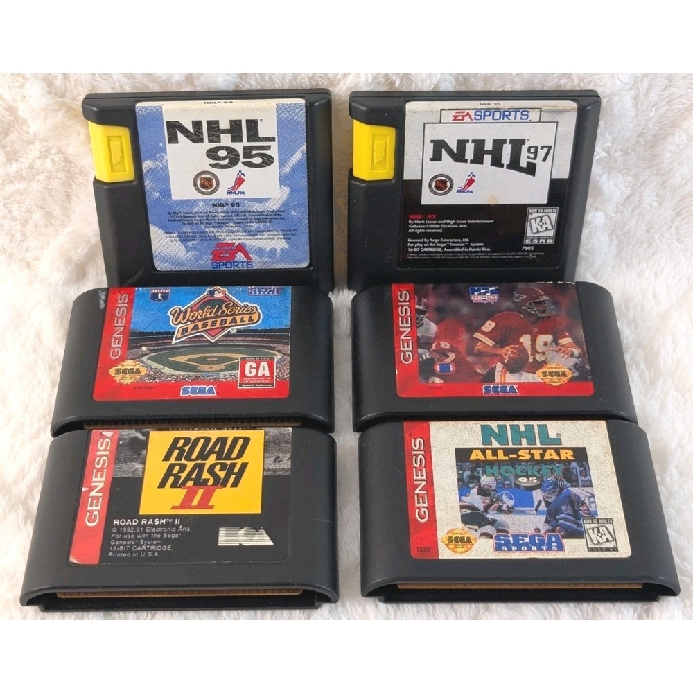 Sega Genesis Game Lot Road Rash II NHL 95 97 NFL World Series Baseball‎ 6